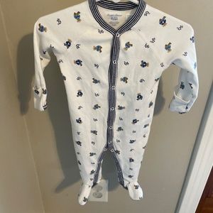 Baby boy button down footie one piece